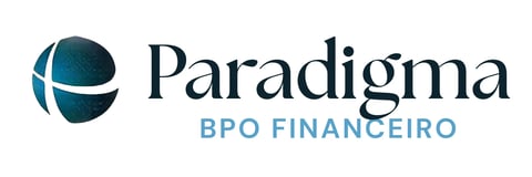 Paradigma BPO Financeiro logo with stylized globe icon and company name